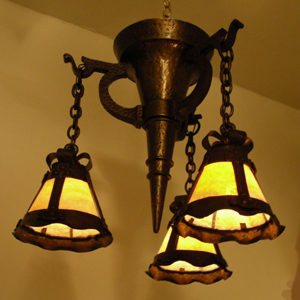 Early Stickley Era Arts & Crafts Mission Chandelier