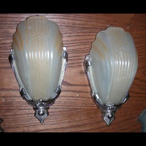 1930s Art Deco Slip Shade Sconces