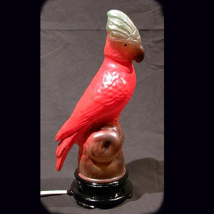 1920s Tiffin Glass Parrot Lamp