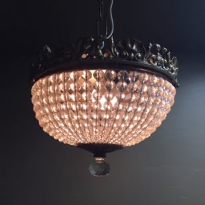 Beaded Crystal Flush Mount Chandelier