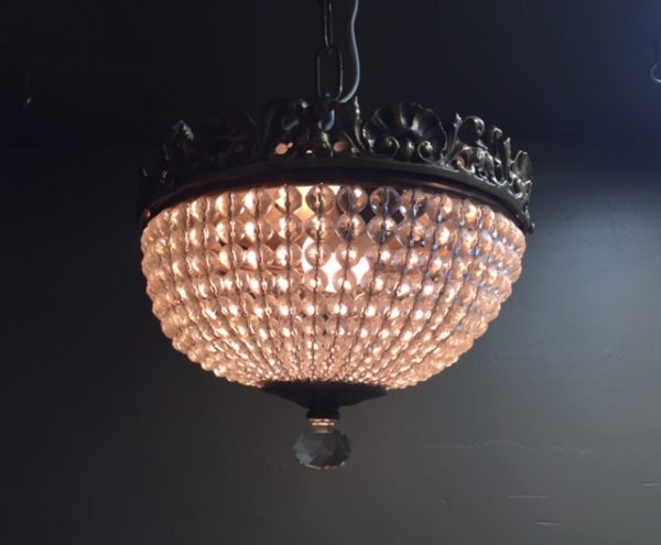 Beaded Crystal Flush Mount Chandelier