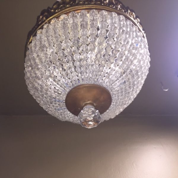 Beaded Crystal Flush Mount Chandelier - Image 3