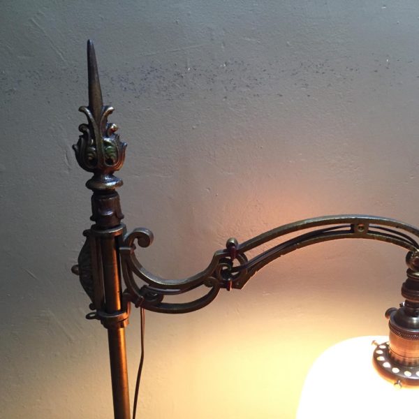 Wrought & Cast Iron Floor Lamp w/ Original Paint - Image 4