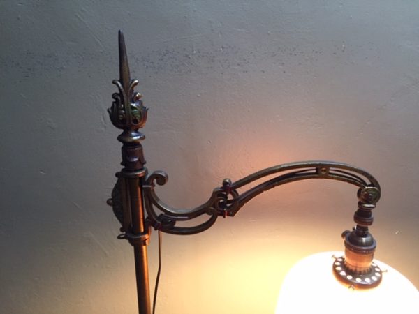 Wrought & Cast Iron Floor Lamp w/ Original Paint - Image 10