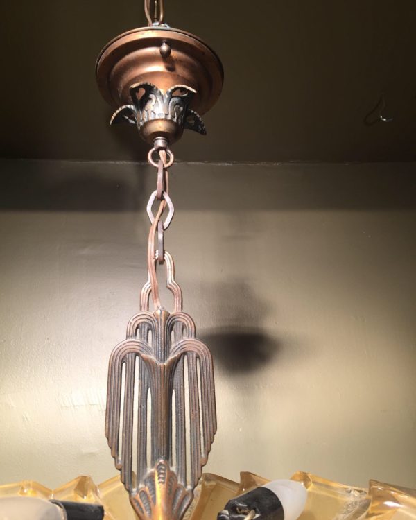 Large "Modernizer" Art Deco Pendant by Consolidated Glass Co - Image 2