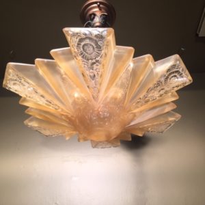 Large "Modernizer" Art Deco Pendant by Consolidated Glass Co