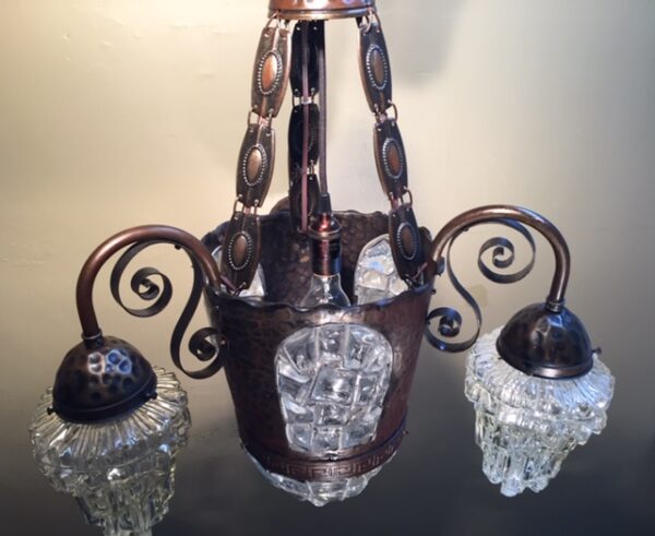 Early 1900s Austrian Chunk Glass Chandelier - Image 9