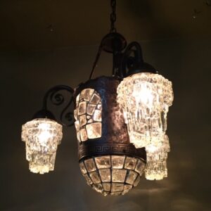 Early 1900s Austrian Chunk Glass Chandelier