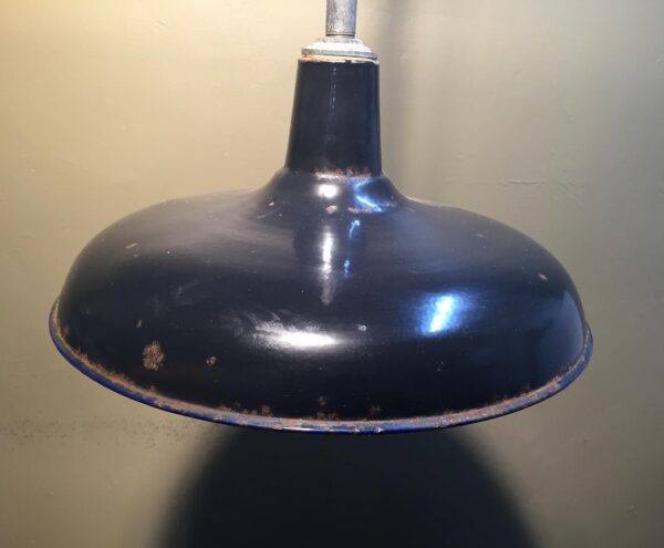 Rare Black Porcelain Enamel Industrial Light - Image 4