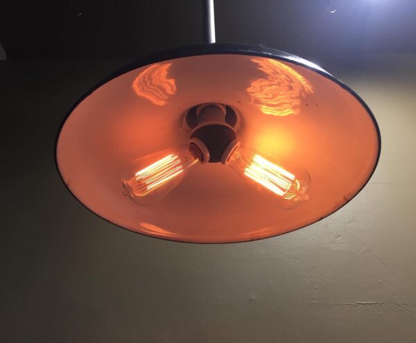 Rare Black Porcelain Enamel Industrial Light - Image 5