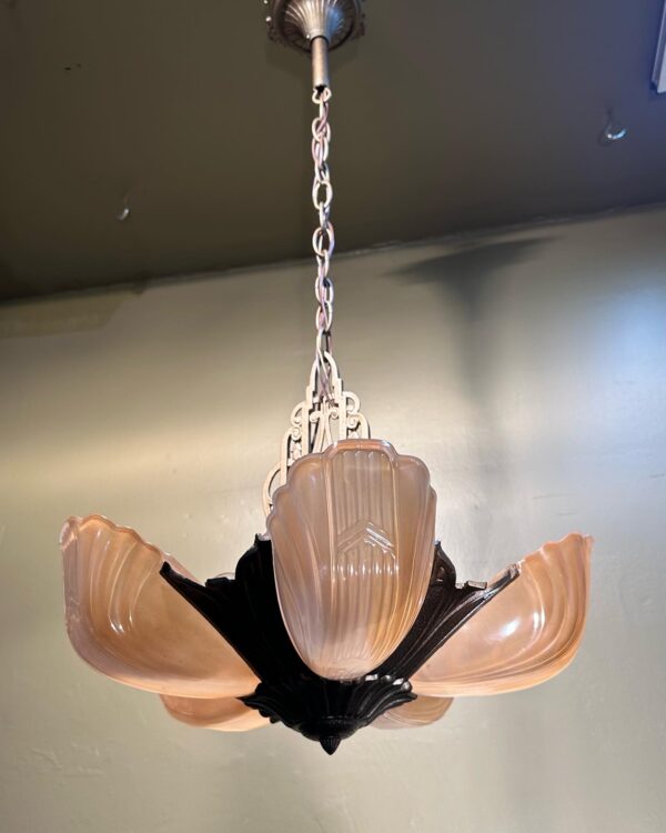 Markel Art Deco Slip Shade Chandelier - Image 4