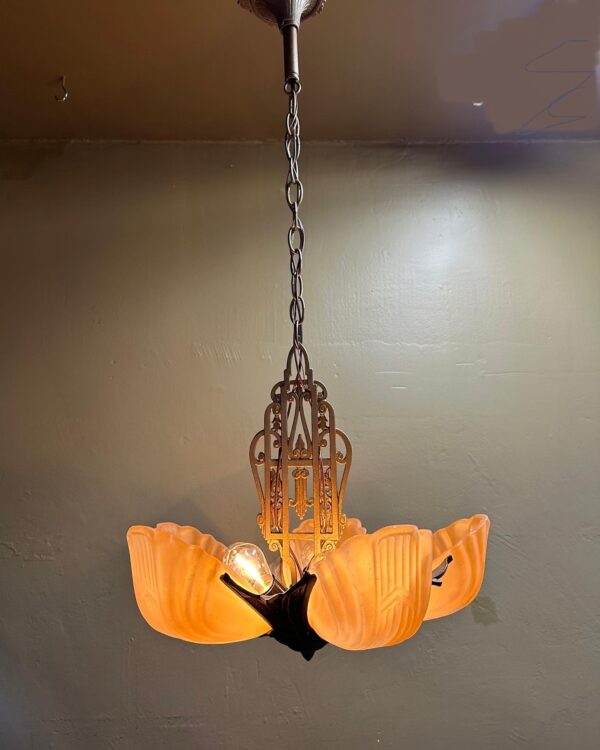 Markel Art Deco Slip Shade Chandelier - Image 2