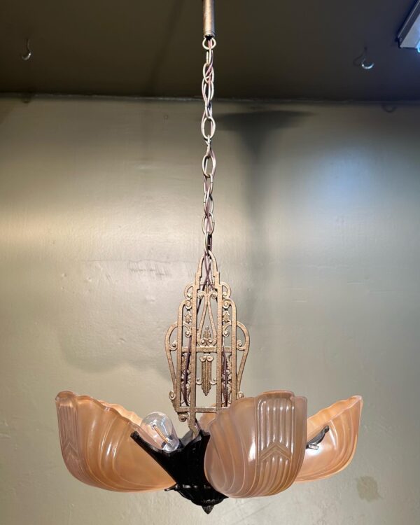 Markel Art Deco Slip Shade Chandelier - Image 7