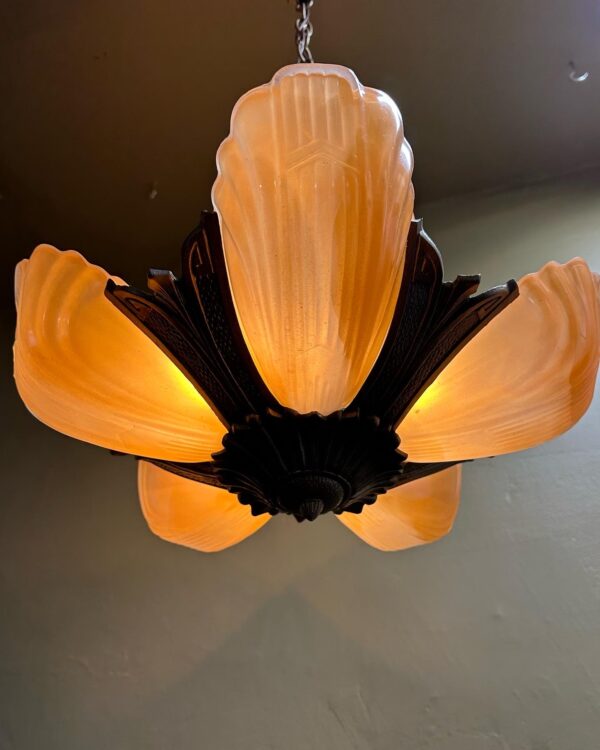 Markel Art Deco Slip Shade Chandelier - Image 5
