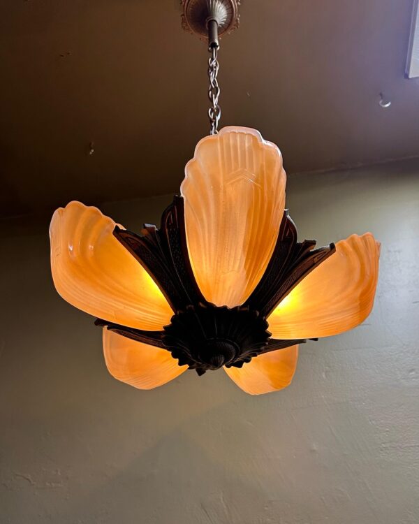 Markel Art Deco Slip Shade Chandelier