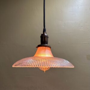 Circa 1910 Holophane Prismatic Glass Pendant