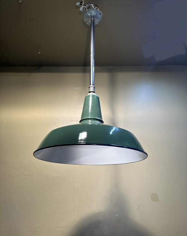 Vintage Green Porcelain Enamel Pendants - Image 2