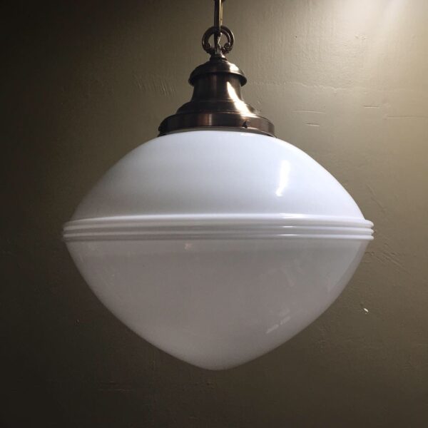1920s Art Deco Schoolhouse Pendant Light Fixture - Image 7