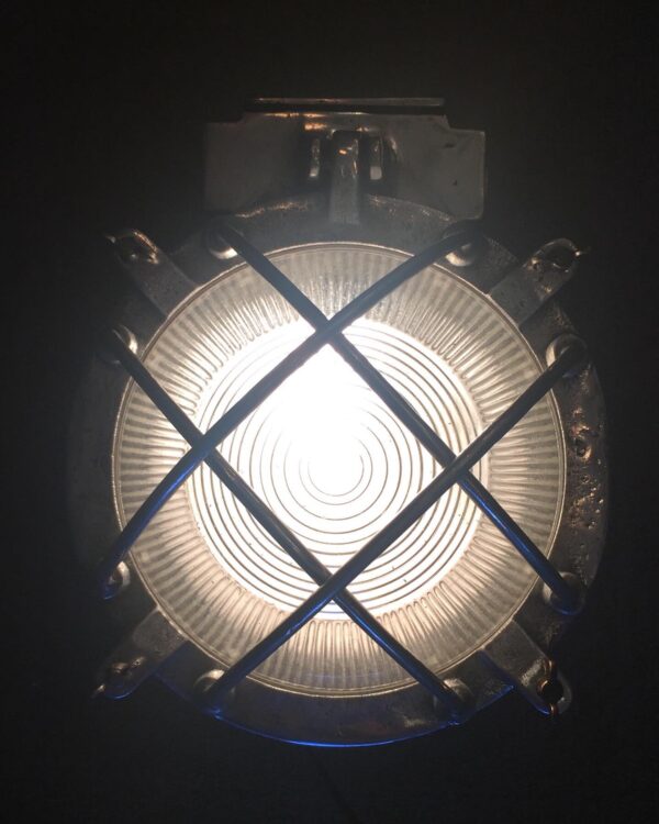 Vintage Marine Lights with Holophane Glass - Image 3