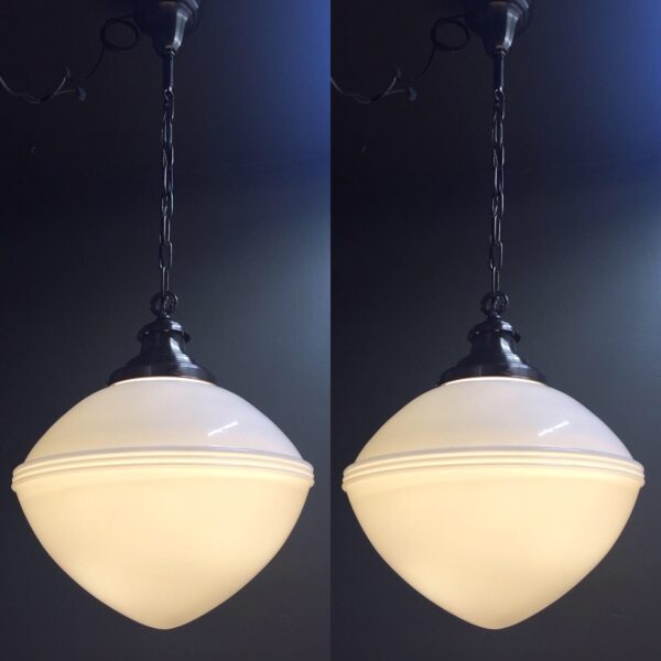 1920s Art Deco Schoolhouse Pendant Light Fixture - Image 5