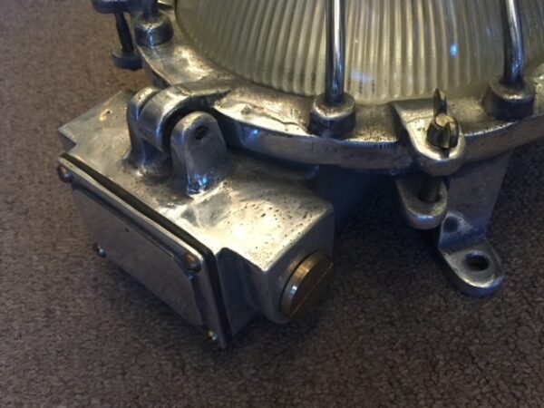 Vintage Marine Lights with Holophane Glass - Image 7