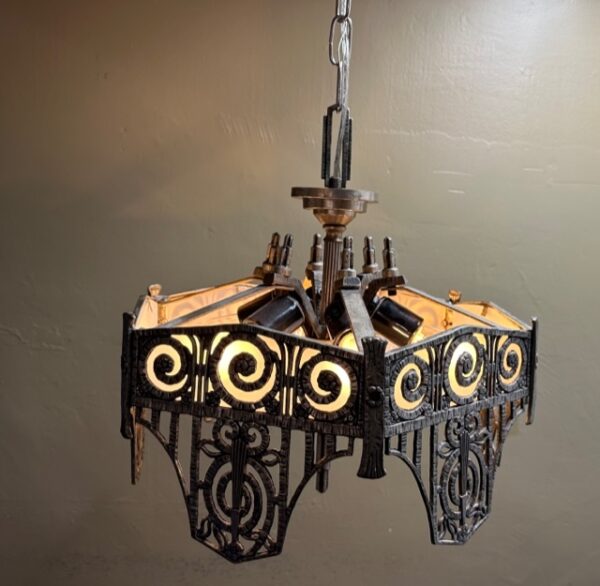1920s Art Deco Chandelier Attributed to Edgar Brandt - Image 8
