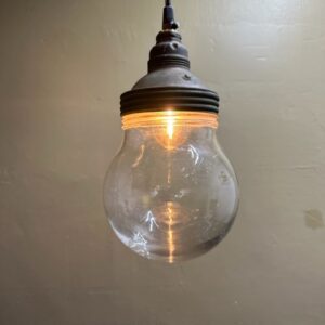 Industrial Copper & Optic Glass Pendant Light (2 available)