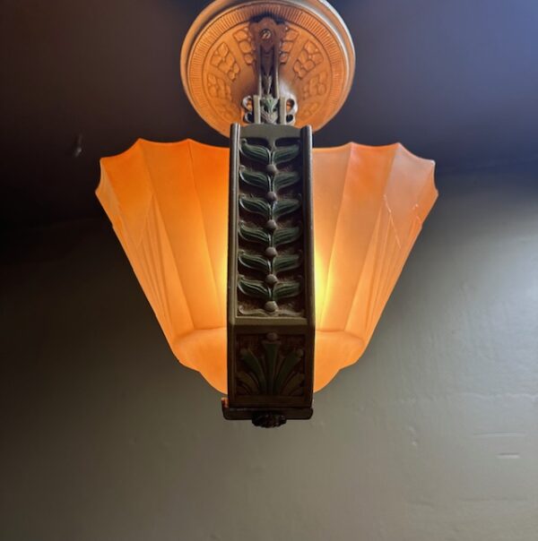 1920s Art Deco Slip Shade Chandelier (Flush Mount) - Image 8