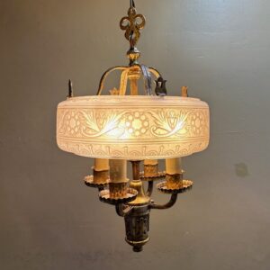 Rare "Cellini Series" Art Deco Chandelier by Lightolier