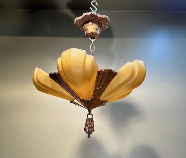 Art Deco Slip Shade Chandelier (Semi-Flush) - Image 9