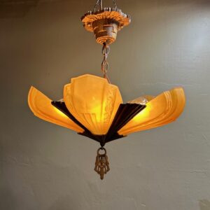 Art Deco Slip Shade Chandelier (Semi-Flush)