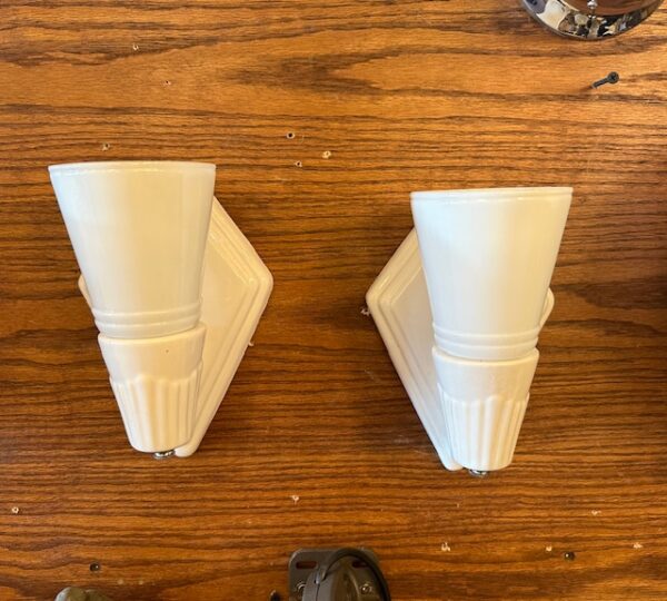 Pair of Art Deco Porcelain Bathroom Sconces - Image 8