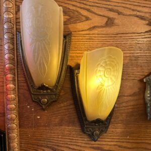 Pair of Art Deco Slip Shade Sconces