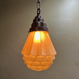 1920s Amber Glass Art Deco Pendant