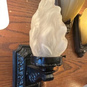 Cast Iron Porch Light With Flame Shade