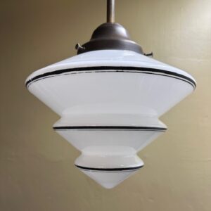 Art Deco Pendant w/ Black Pinstripe Highlights