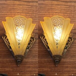 1920s Consolidated Glass Co Slip Shade Sconce