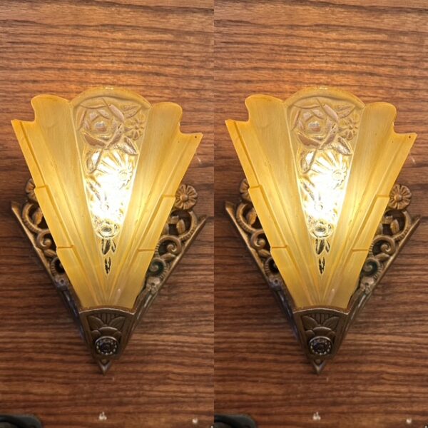 1920s Consolidated Glass Co Slip Shade Sconce