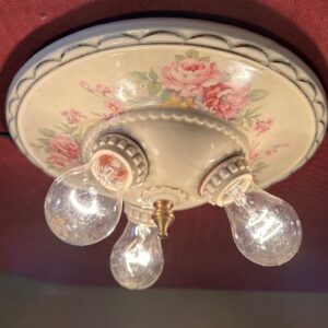 Beautiful 1920s Porcelain Flush Mount Chandelier