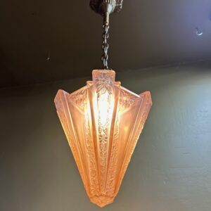 Pink Art Deco "Consolidated Glass Co" Pendant Light