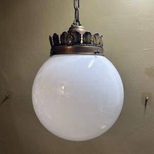 Oversized Milk Glass Pendant