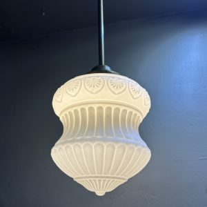 1920s Neo Classical Milk Glass Pendant